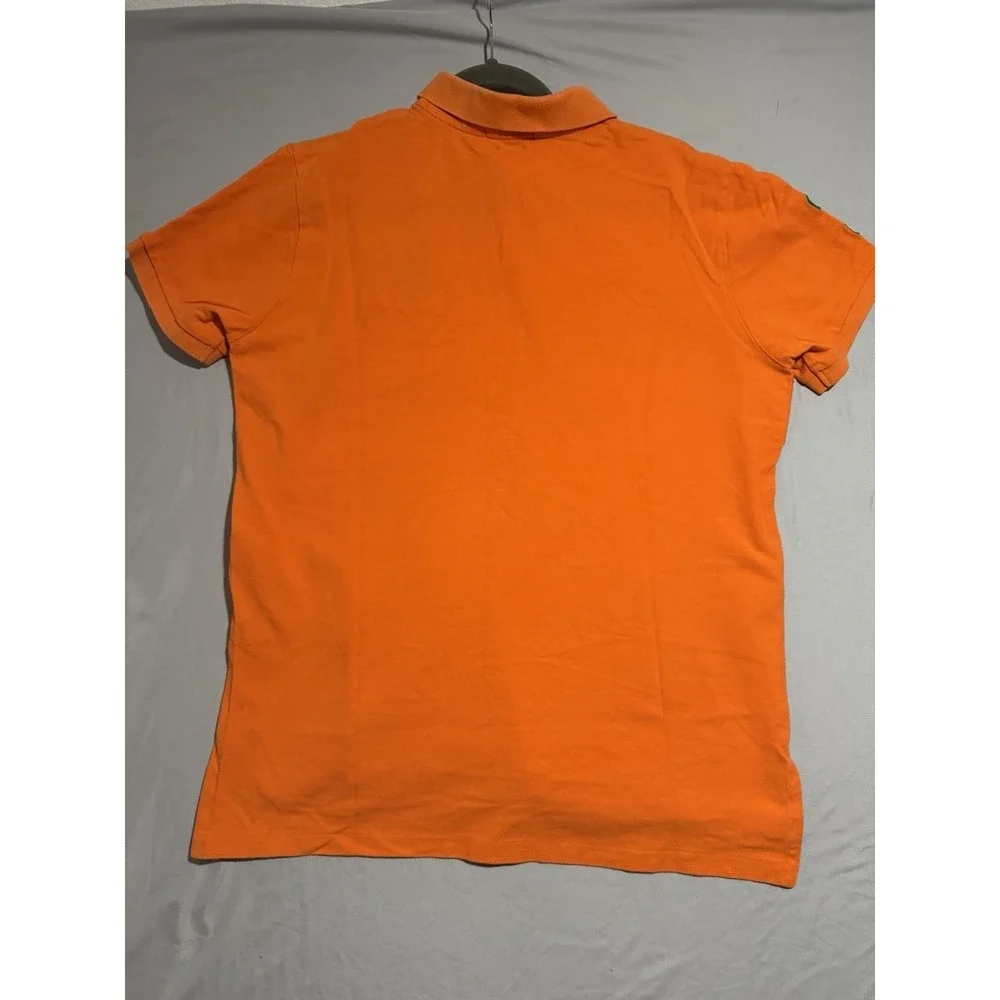ralph lauren polo big‎ front logo, orange ss 2 button polo, men's large